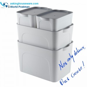 صندوق بلاستيك متعدد الوظائف مع غطاء ، حاويات تخزين واضحة 5 في 1